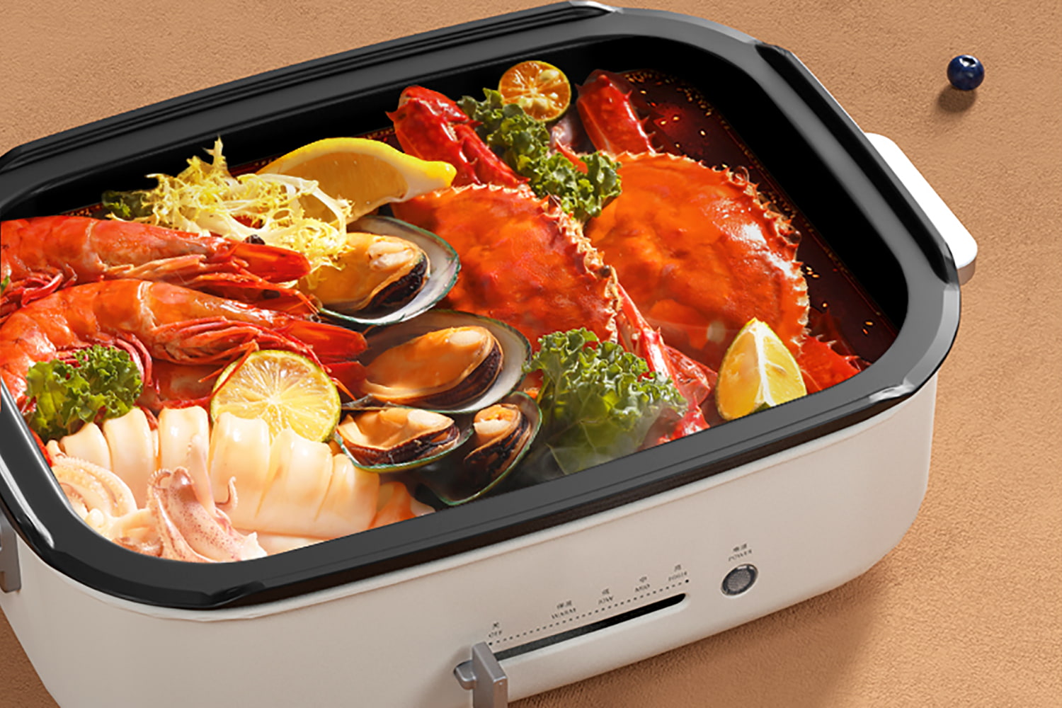 YYS-G721 Multifunctioni Electric Hot POT, Portable with Non-baculum Coate, Virtute Temperatio et Overheating Praesidium