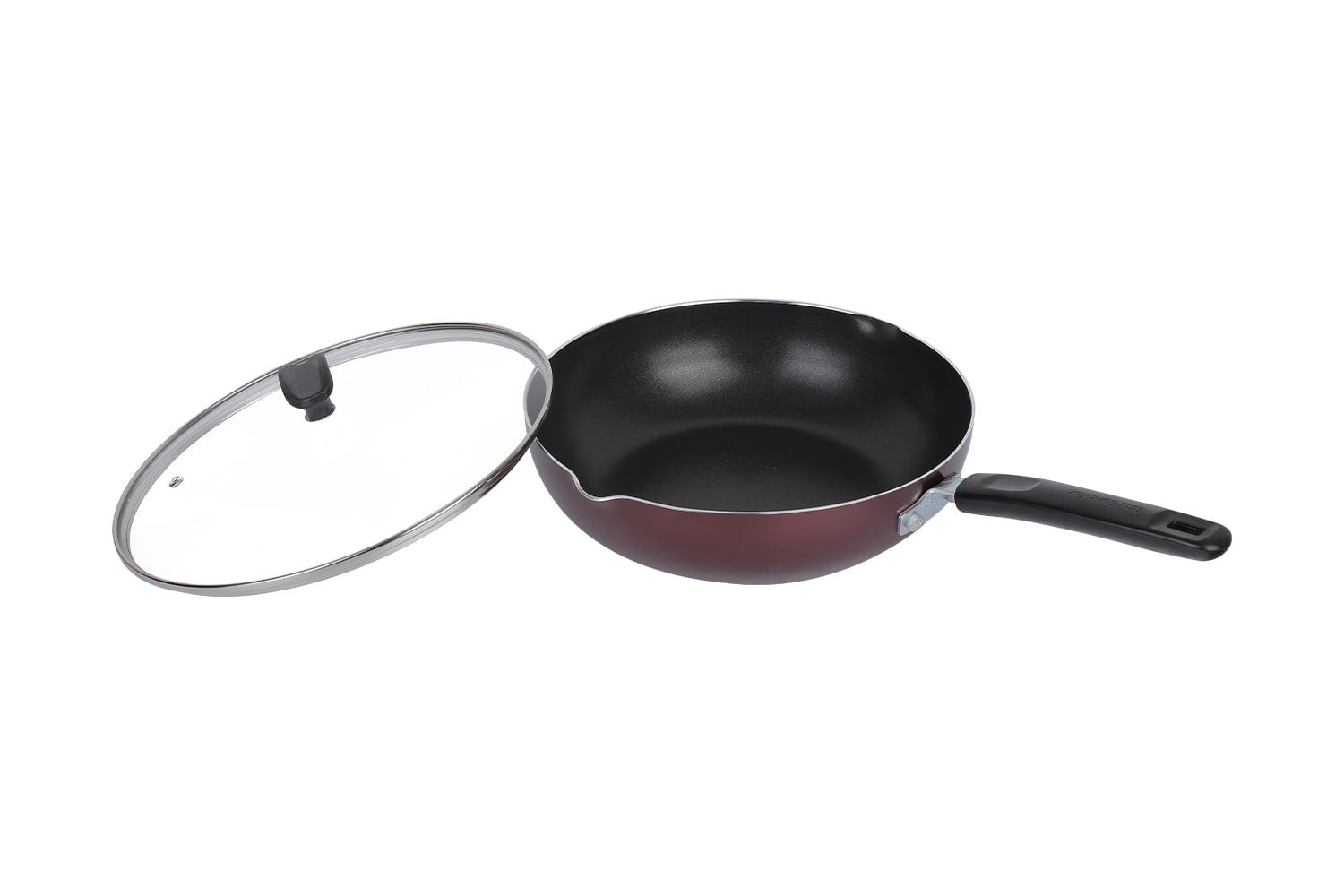 CLB2821D Wok-Cum operculo vitreo 28 opere, Flaming Wok, non baculo opere