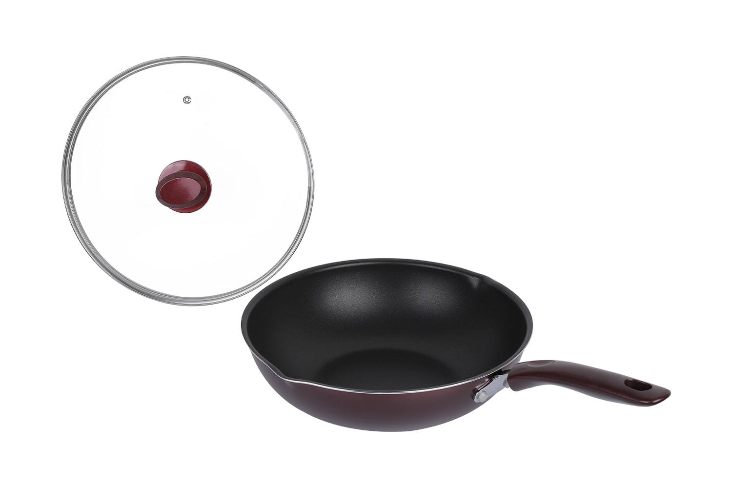 CLB3031D Wok-Cum operculo vitreo 30 opere, Flaming Wok, non baculo opere