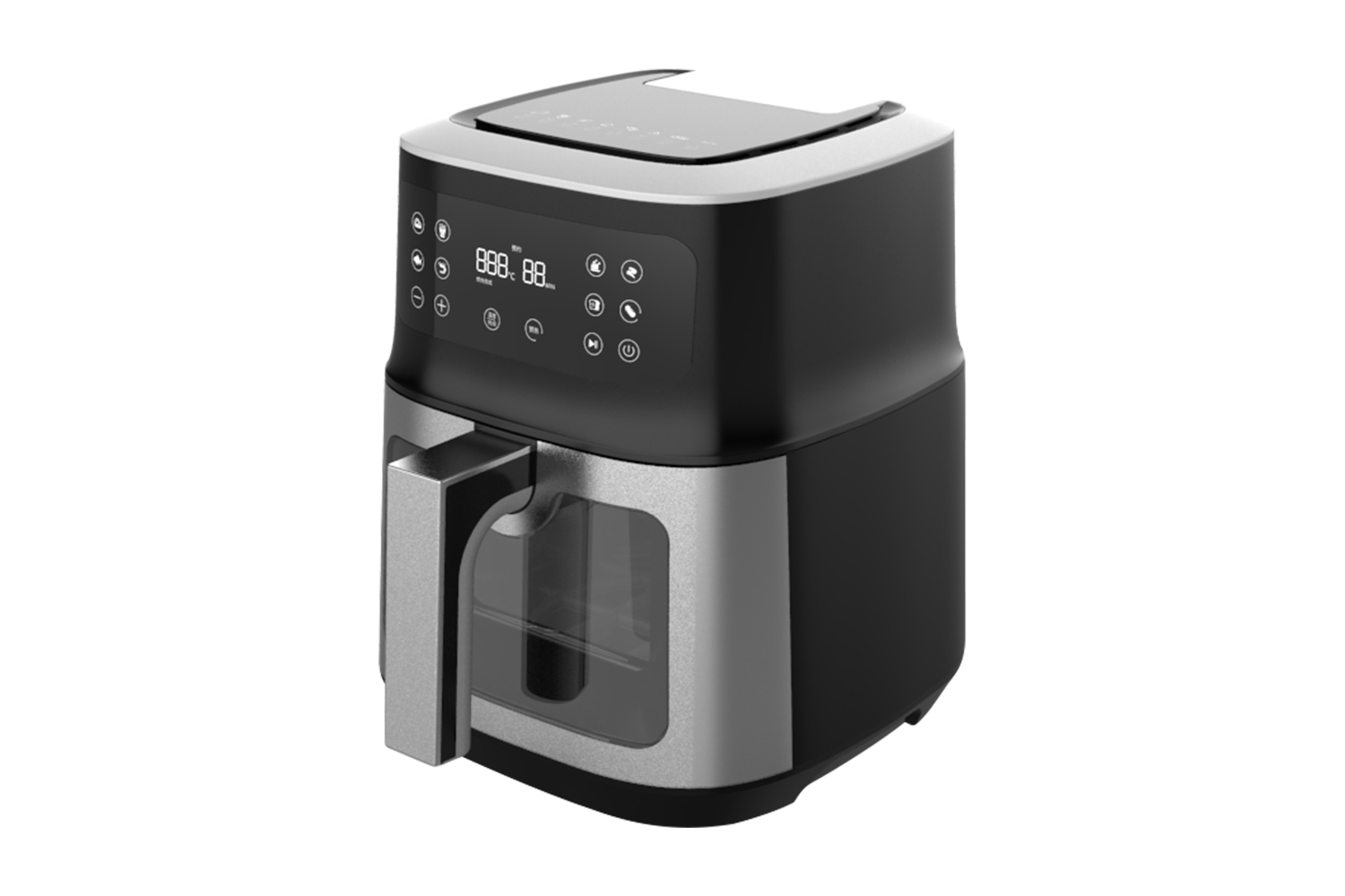 5L Air Fryer YAF-50Q11, Aeris fryer, Multifunctionalis, screen tactus, fenestra perspicua, tempus et temperatura ostensio