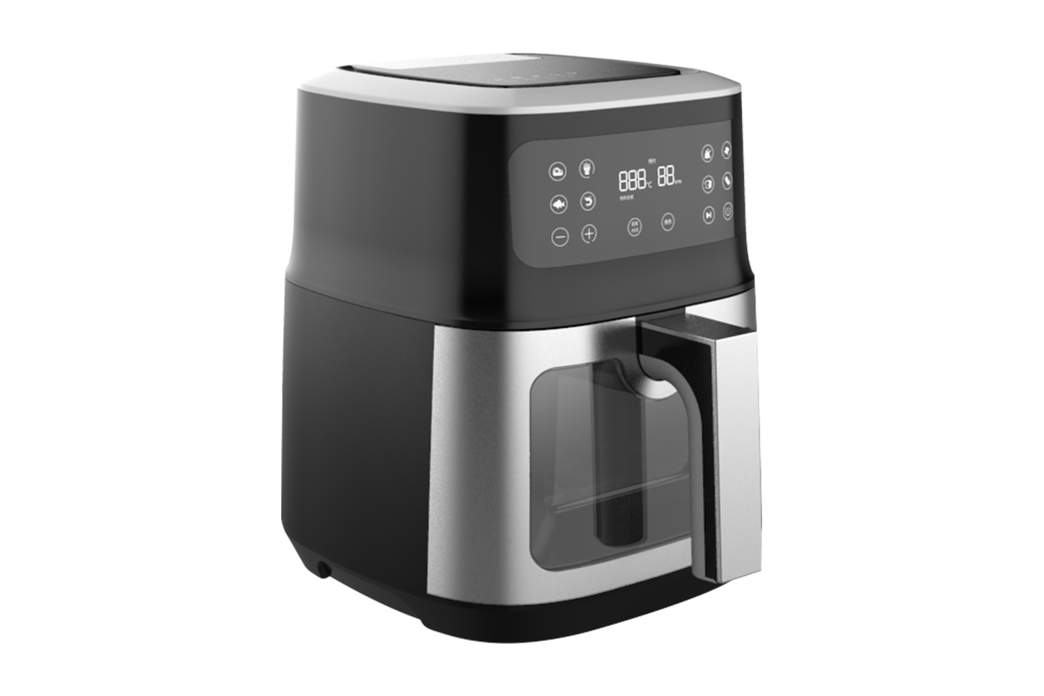 5L Air Fryer YAF-50Q11, Aeris fryer, Multifunctionalis, screen tactus, fenestra perspicua, tempus et temperatura ostensio